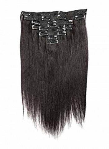 Clip Straight Remy Human Hair Extension Black