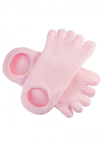 Pair Of Moisturizing Gel Socks Pink