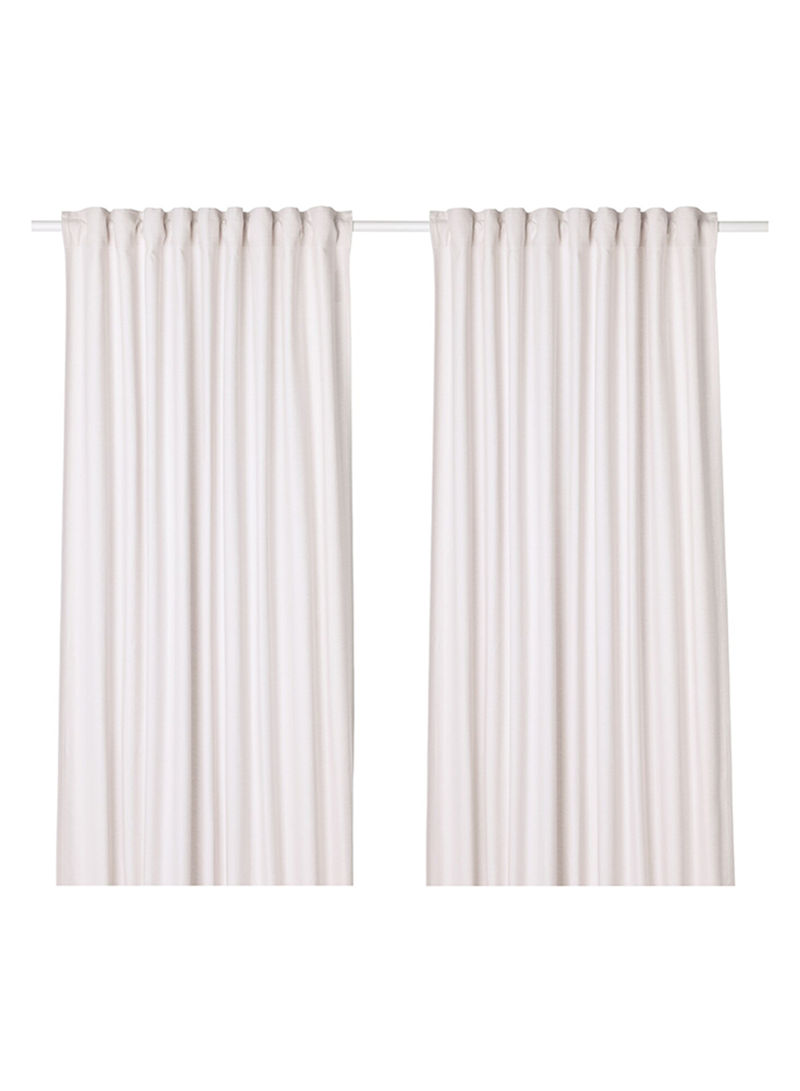 2-Piece Window Curtain Set Beige 145x300centimeter
