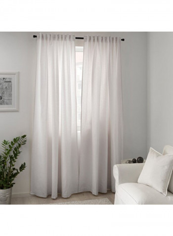 2-Piece Window Curtain Set Beige 145x300centimeter