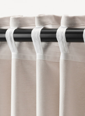 2-Piece Window Curtain Set Beige 145x300centimeter