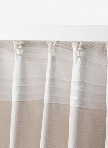 2-Piece Window Curtain Set Beige 145x300centimeter