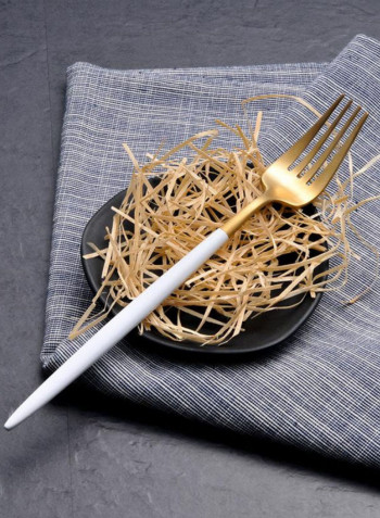 24-Piece Cutlery Set With Gift Box White Gold