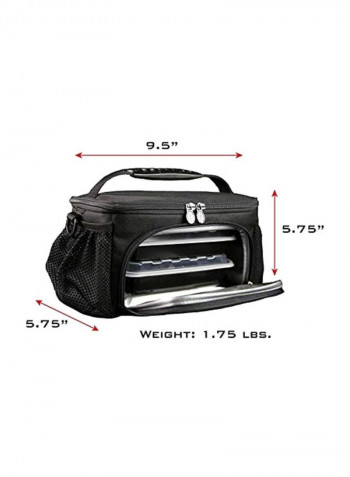 4-Piece Stackable Meal Prep Containers With Insulated Lunch Bag Cooler Fuchsia/Black Accent