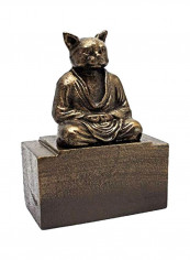 Spirit Of Zen Meditating Cat Figurine Brown 3x6x7.5inch