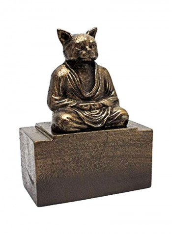 Spirit Of Zen Meditating Cat Figurine Brown 3x6x7.5inch