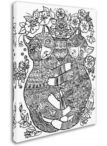 Garden Cats Canvas Wall Art Green 14 x 19inch