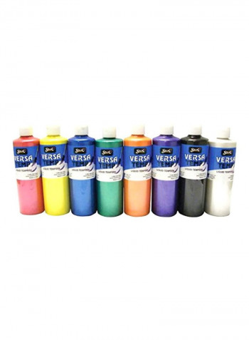 8-Piece Pearls Tempera Paint Set Blue/Yellow/Red