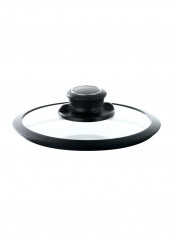 Tempered Glass Cookware Lid Black/Clear 28centimeter