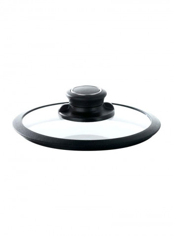 Tempered Glass Cookware Lid Black/Clear 28centimeter