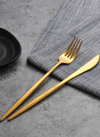 24-Piece Cutlery Set with a High-end Gift Box Golden