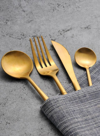 24-Piece Cutlery Set with a High-end Gift Box Golden