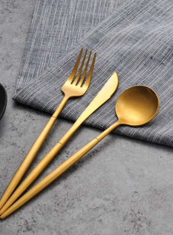 24-Piece Cutlery Set with a High-end Gift Box Golden