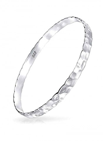 925 Sterling Silver Honeycomb Bangle Bracelet