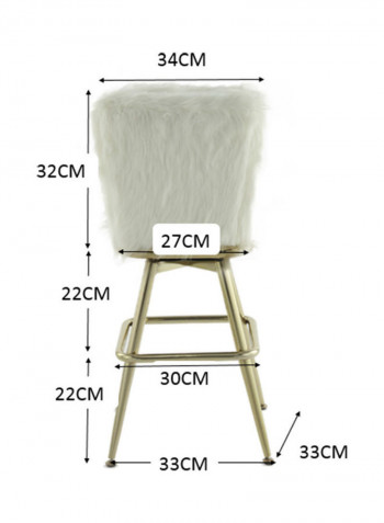 Martell Bar Chair White/Gold 33x33x76cm