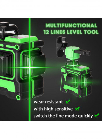 Multifunctional 3D 12 Lines Laser Level Tool Multicolour