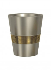 Brushed Wastebasket Silver/Gold 9.8x10.8x9.8inch
