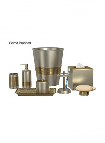 Brushed Wastebasket Silver/Gold 9.8x10.8x9.8inch