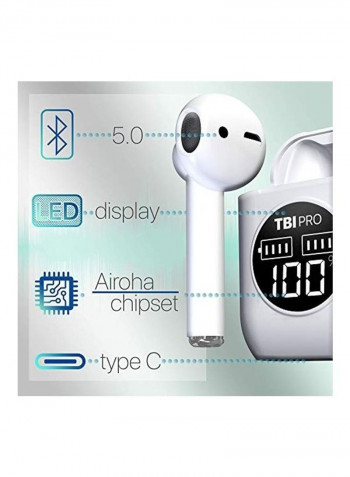 True Wireless Bluetooth Earbuds White