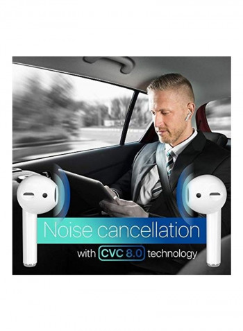 True Wireless Bluetooth Earbuds White