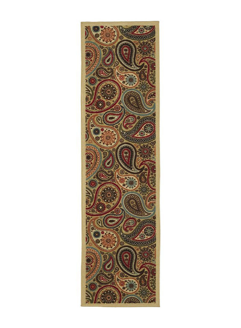 Contemporary Paisley Design Modern Hallway Runner Rug Multicolour 78.74 x 299.72centimeter