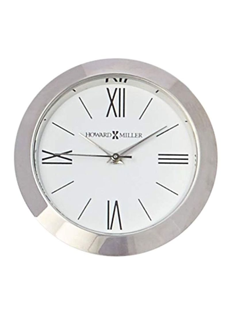 Decorative Prism Clock Silver/White 1.2x5x2inch
