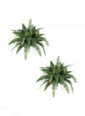 2-Piece Artificial Boston Fern Set Green 40inch