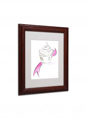 Cupcake 1 Wooden Framed Wall Art White/Pink 11 x 14inch