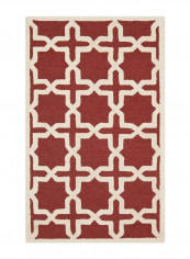 Modern Area Rug Red/Ivory 76.2 x 121.92centimeter
