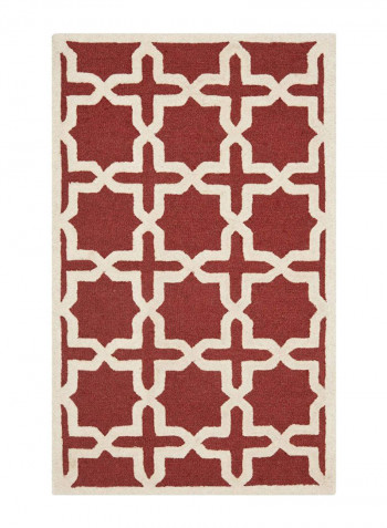 Modern Area Rug Red/Ivory 76.2 x 121.92centimeter