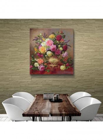 Roses From A Victorian Garden Gallery-Wrapped Canvas Wall Art Multicolour 14 x 14inch