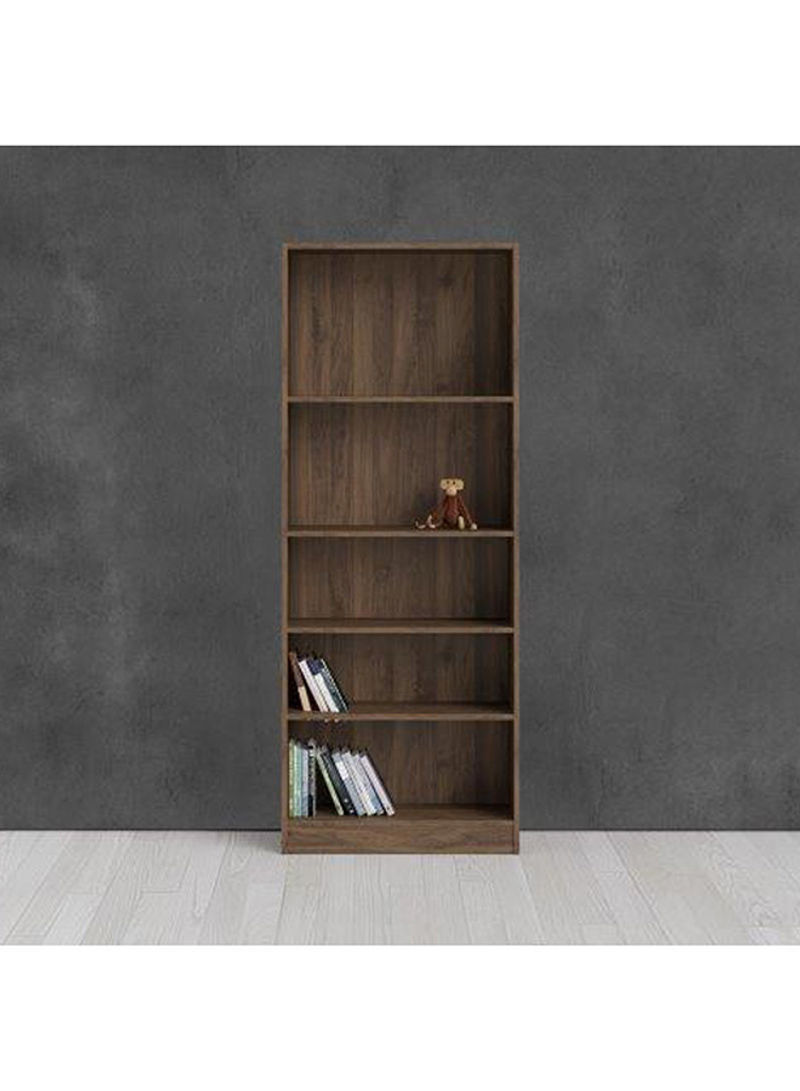 Sanyun 4 Shelves Modular Bookcase Wide, 79x26.7x203.2cm Walnut 79x26.7x203.2centimeter