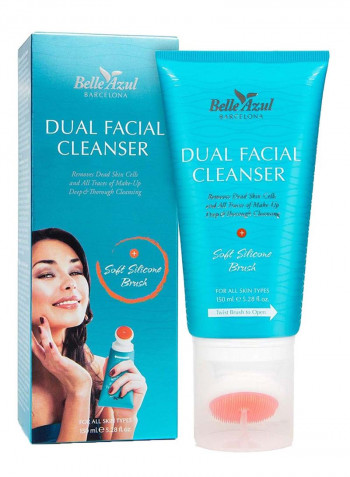 Dual Facial Cleanser With Exfoliating Cleansing Brush 5.28ounce