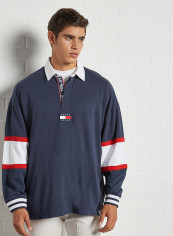 Contrast Panel Rugby Sweatshirt Twilight Navy / Multi