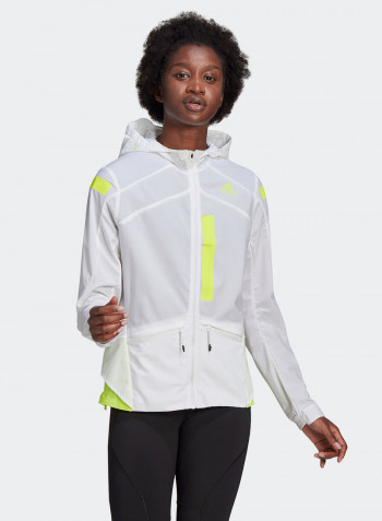 Marathon Translucent Jacket White/Solar Yellow