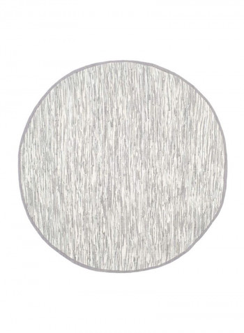 Montauk Collection Handmade Flatweave Cotton Area Rug Grey/Ivory 121.92centimeter