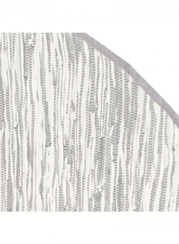Montauk Collection Handmade Flatweave Cotton Area Rug Grey/Ivory 121.92centimeter