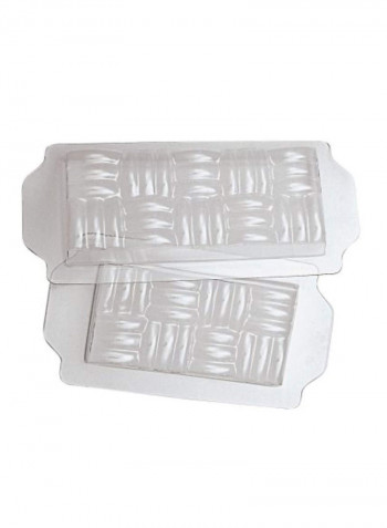 2-Piece Canework Shape Rectangular Semifreddo Mold Set Silver 12x12x6inch