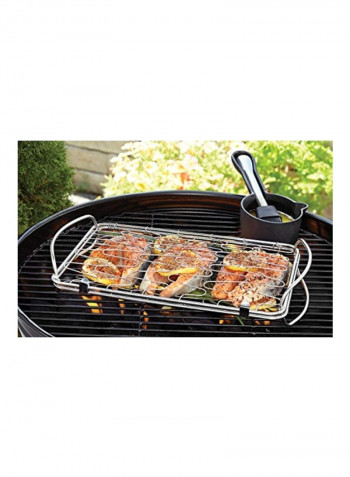 Mini Flex Grill Basket Silver 8.5 x 14.5 x 2.8inch