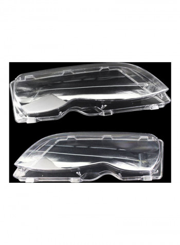 One Pair of Front Headlamp Lens Cover Replacement for BMW E46 3-series 02-05