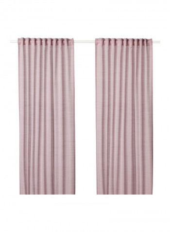 2-Piece Window Curtain Set Pink 145x300centimeter