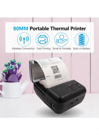 Portable Thermal Printer Black