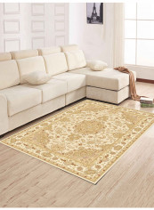 Geometric Water Absorbent Floor Mat Beige 80(W)x120(L)centimeter