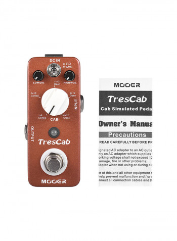 TresCab Cabinet Simulator Guitar Effect Pedal True Bypass