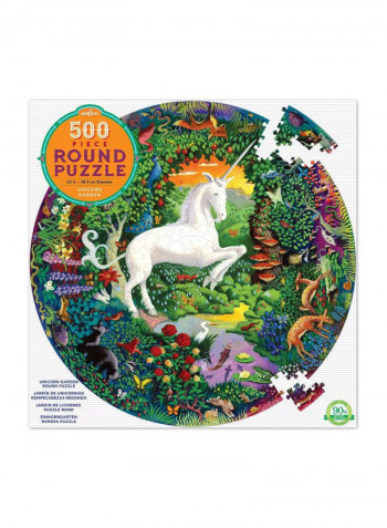 500-Piece Unicorn Garden Round Puzzle PZFUNG 23inch