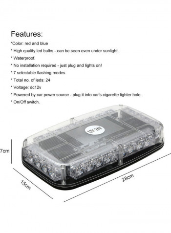 Car Roof LED Police Emergency Warning Strobe Light