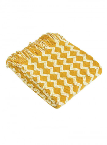 Geometry Print Tassel Throw Blanket Cotton Multicolour 120x220centimeter