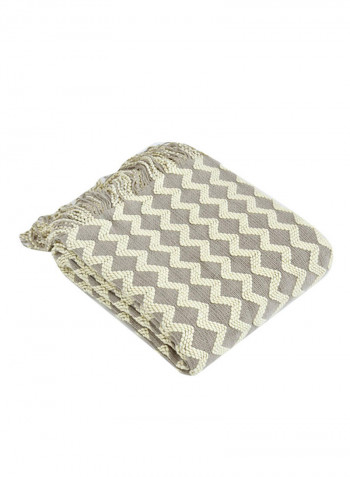 Geometry Print Tassel Throw Blanket Cotton Multicolour 120x220centimeter