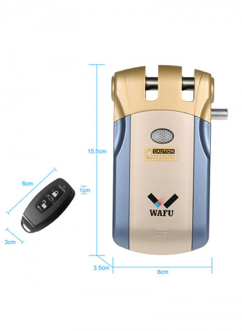 HF-018W WiFi Smart Electronic Smart Door Lock With 2 Remote Controllers Blue/Gold