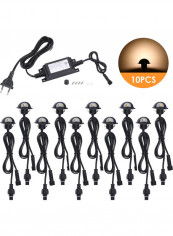 10-Piece LEDs Deck Lights Set White 21.6 x 6 x 16cm